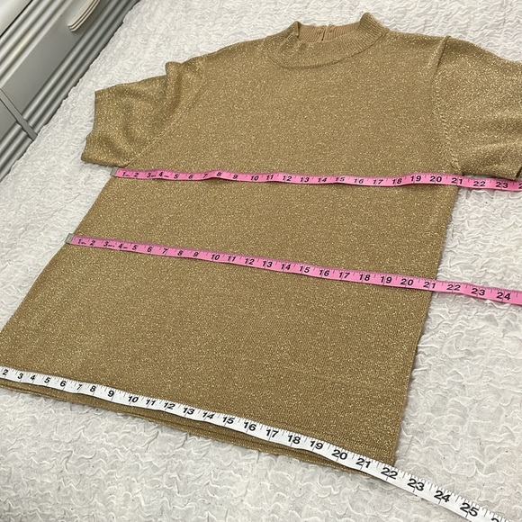 Draper's & Damon's Shimmer Mock Neck Blouse Shimmer Size Large - Picture 13 of 15